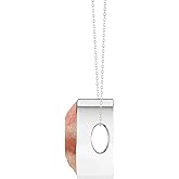LUSTRE AND LIGHT Natural Rough Shape Rhodochrosite Slider Pendant Necklace for Women in Sterling Silver, October, November Birthstone Jewelry Gifts for Her Birthday, Christmas, Anniversary, Graduation