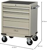 Hilka CL4DT 4 Drawer Classic Trolley 26" Tool Chest Ball Bearing Slides Lockable view 2