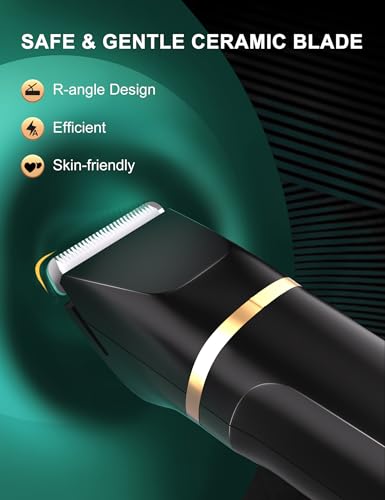Men's Intimate Shaver, 3-in-1 Nose Hair Trimmer and Razor, Electric with Standing Charging Station, Wet and Dry Use, Razor Men's Intimate Area for Chest Legs Armpit Groin Nose, IPX7