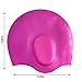 KATTEONG Swimming Cap Silicone Non-Toxic Tasteless Long Hair Swim Cap with 3D Ergonomic Design Ear Pockets and Great High Elasticity for Teenagers Women and Adults Keeps Hair Clean Ear Dry