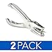 Swingline 1 Hole Punch, Hole Puncher, 5 Sheet Punch Capacity, Classic, Chrome, 2-Pack (74005)