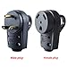 Wadoy 30 Amp RV Male and Female Plug Set with Handle - Camper Receptacle Electrical Adapter 55245 (Black, 30 Amp)