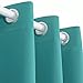 Deconovo Room Darkening Blackout Curtain Thermal Insulated Grommet Curtains for Living Room 42x95 Inch Turquoise Two Curtain Panels