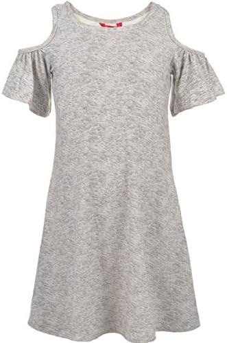 1st Kiss Big Girls' "Emporium" Cold Shoulder Dress - heather gray, 10-12