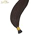 Googoo 50g I Tip Hair Extensions Natural Chocolate Brown Remy Pre Bonded Human Hair Extensions Keration Straight Fusion Hair Extensions 22 inch 1g Per Strand