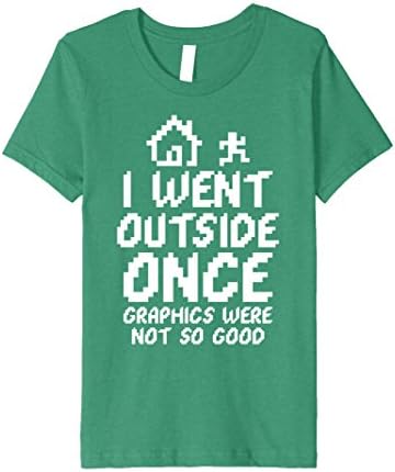 Kids Gaming Shirt I Went Outside Once Graphics Were Not So Good 12 Kelly Green