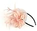 Cizoe Fascinators Hat for Women Tea Party Headband Kentucky Derby Wedding Cocktail Flower Mesh Feathers Hair Clip (B-Peach)