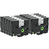 10 Pack Compatible Brother P-Touch TZe-231 TZ231 TZe231 Standard Laminated Tape Compatible for PT-D210 PT-H100, Black on White, 0.47 Inches 26.2ft (12mm/8m)