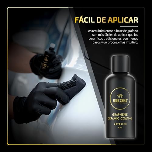 Magic Shield Recubrimiento Cerámico Grafeno 10H - Dura 5 Años | Nano Tecnología Avanzada | Resiste Rayones | Brillo Alto | Hidrofóbico | Ideal para Autos, Motos, Barcos y RVs