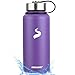Stainless Steel Insulated Water Bottle - Wide Mouth Leak Proof Vacuum Outdoors Coffee Mug - Ice Cold Up to 24 Hrs / Hot 13 Hrs Double Walled Flask - Laser Marking