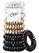 10 pack Painless PATENTED OOO Hair Ties. Ponytail holder spiral coil traceless rubber bands. for all types of hair. LARGE SIZE (Black,Gold,Silver)