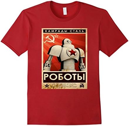 Men's Soviet Union USSR T-Shirt Russian Propaganda Posters XL Cranberry