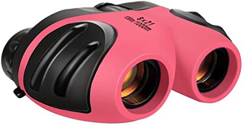 DMbaby Toys for 3-12 Year Old Girls, Compact Shock Proof Binocular for Kids Girls 3-12 Year Old Gifts for Teen Girls Toys for Kids Gifts Easter Toys Gifts for Boys Kids Girls Children Pink DL10