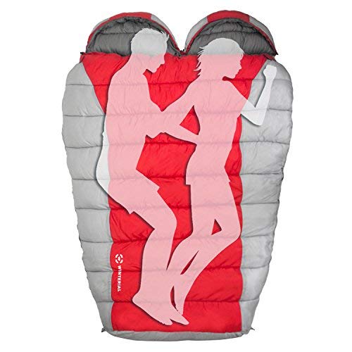 Winterial Double Mummy Sleeping Bag, Camping, Backpacking, Warm, 2