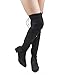 ROF Women's Fashion Comfy Vegan Suede Block Heel Side Zipper Thigh High Over the Knee Boots