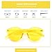 OLINOWL Rimless Thick Sunglasses Oversized Colored Transparent Round Eyewear Retro Eyeglasses for Women Men