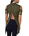 KUFV Womens Short Sleeve Off Shoulder Cutout Open Back Blouse Top T shirts