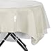 Ottomanson Heavy Duty Clear Plastic Tablecloth Clear Table Cover Protector White Sewn Edges Border Tablecloth, 54