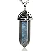 Amandastone Natural Labradorite Gemstone Hexagonal Pointed Reiki Chakra Pendant Necklace 18