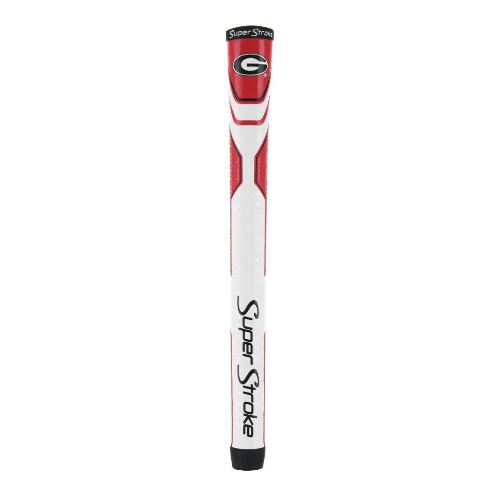 Super Stroke NCAA Traxion Tour Golf Club Grip, Georgia (Standard) | Improves Feedback and Tackiness | Reduces Taper to Minimize Grip Pressure | Polyurethane Outer Layer, Black/Red (TS446107)
