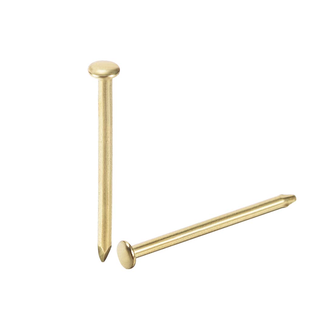 sourcing map Small Tiny Hardware Nails Iron 1.2X19mm(DXL) for DIY Decorative Wooden Boxes Accessories Gold Tone 300pcs