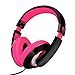 rockpapa Comfort Kids Headphones for School, Lightweight Childrens Boys Girls Teens Over-Ear Headphones Wired 3.5mm for CD DVD Player Tablet Phone Travel Black/Pink