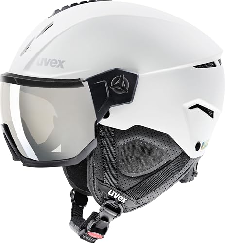 uvex Instinct Visor Skihelm, White-Black matt, 59-61 cm