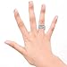 A ANGG 925 Sterling Silver Women Rings with White Cubic Zirconia and Black Spinel High Polish Vintage Statement Rings for Women Girls as Gifts Size 6-10