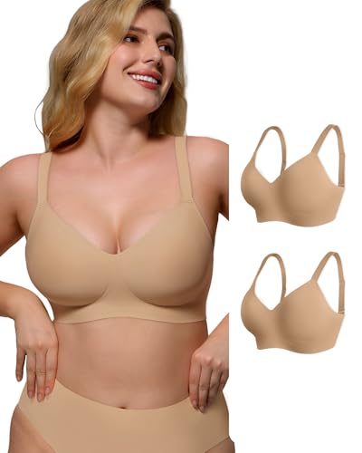As Fairy Wireless Bras for Women Full Coverage Seamless Comfort T-Shirt Bra at Amazon