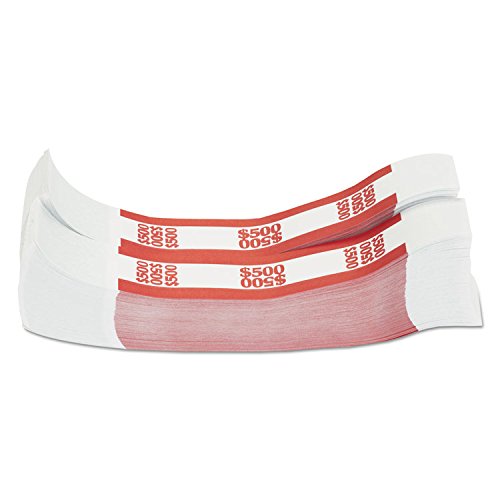 Coin-Tainer 400500 Currency Straps, Red, 500 in $5 Bills, 1000 Bands/Pack - Thumbnail 3