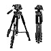 ZOMEI 65” Camera Tripod Compact Light Weight Travel Aluminum Camera/Phone Tripod for Canon Nikon with 2PC Quick Plates and Universal Phone Mount 11 lbs Load (Black)