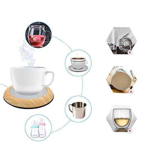 UniM Coffee Warmer USB Mug Warmer Beverage/Drink/Tea Warmer for Office/Home Use (Dark Wood Grain)