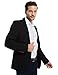 Pishon Men's Slim Fit Suits Casual One Button Flap Pockets Solid Blazer Jacket Business Daily Blazer, Black, Small