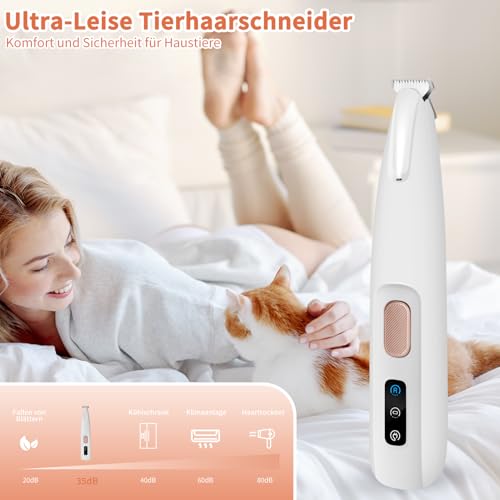 PawTrim Pro, Super Quiet / Rechargeable Paw Trimmer for Pets with LED Light, Waterproof, Wireless Pet Shaver, Dog Clipper, Professional Dog Trimmer for Dogs, Cats, Paws, Eyes