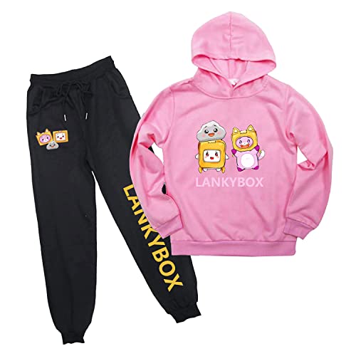 LankyBox Unisex Children Tracksuit Pullover Hoodie and Sweatpants Suit  Cartoon Sweatshirts and Pants Sets for Boys and Girls,Pink 7-8Y in Kenya |  Whizz Categories