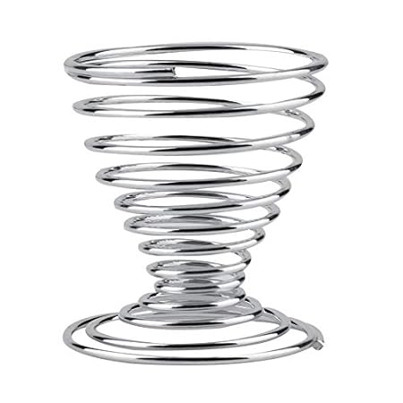 Edelstahl-Spiralfederdraht Tray Gekochte Eierbecher-Halter-Speicher Silber Ständer Edelstahl Federdraht Tray Gekochte Eierbec