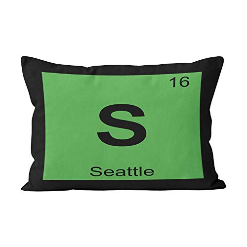 Wesbin S Seattle Washington Chemistry Periodic Table Hot Hidden Zipper Home Decorative Rectangle Throw Pillow Cover Cushion Case 12x24 Inch Lumbar One Side Design Printed Pillowcase