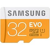 Samsung 32 GB Evo MicroSDHC UHS-I Grade 1 Class 10 Memory Card with SD Adapter (Standard Packaging) - Orange/White