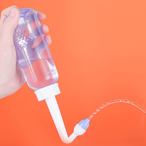 Neti Pot Sinus Rinse Nasal Wash Bottle Sinus Rinse Bottle Allergy Cleaner Pressure Irrigation Neti-Pot with Nasal Spray Bottle for Adult & Kid BPA Free(300ml with 40 Nasal Wash Salt Packets)