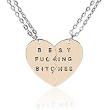 AOLOSHOW Best Fucking Bitches Pendant Necklace Birthday Gift Gold Silver Tone