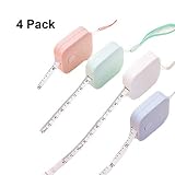 Scettar 4 Pack Soft Tape Measure, 4 Colors,60 inch,1.5m, Push Button Measuring Tape, Body Measuring Soft Tape Retractable Inch Tape for Sewing Double-Sided Tailor Cloth Ruler