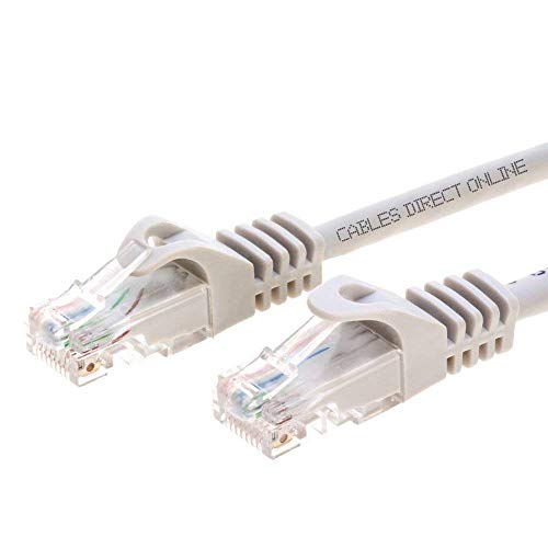 Cables Direct Online Pack of 5 Snagless Cat5e Ethernet Network Patch Cable Gray 6 Feet