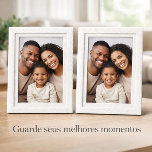 Kit com 2 Porta Retrato - Retratos 10cm x 15cm em MDF Com Moldura Decorada Ideal Para Suas Fotos Pode Colocar em Salas Escritorios Quartos Elegante Premium