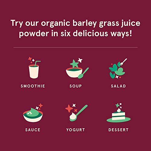 SB Organics Barley Grass Juice Powder - USDA Organic Antioxidant Superfood with Vitamins, Minerals, Chlorophyll - 8 oz.
