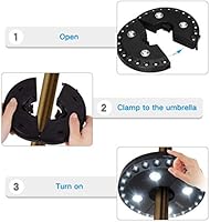 Amazon Com Oyoco Patio Umbrella Light 3 Brightness Modes Cordless 28 Led Lights At 200 Lumens 4 X Aa Battery Operated Umbrella Pole Light For Patio Umbrellas Camping Tents Or Outdoor Use 28led Bright White Home Improvement