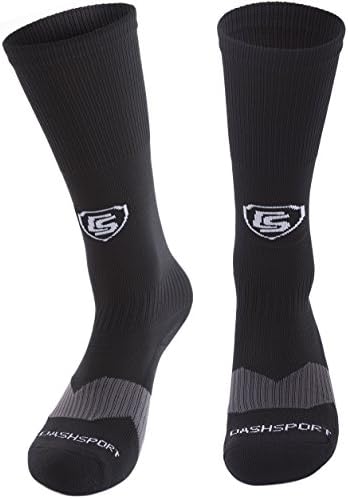 Soccer Socks - Youth Sizes for Kids 3-16 - by DashSport - All Sports Soccer Lacrosse Baseball - Cuff Top - Ankle and Arch Support - Padded Sole