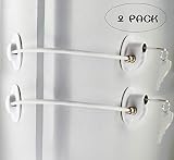 2 Pack Refrigerator Door Locks with 4 Keys, File Drawer Lock, Freezer Door Lock and Child Safety Cabinet Locks by REZIPO White