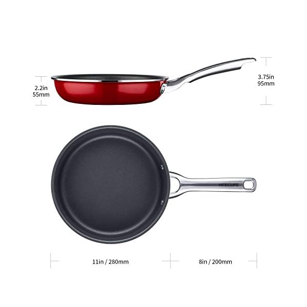 HITECLIFE-Frying-Pan-28cm-Nonstick-Omelette-Pan-PFOA-Free-Frying-Pan-for-Induction-Hob-Induction-Pan-with-Stainless-Steel-Handle-Oven-Safe-Aluminum-Cookware-Nonstick-Coating-Skillet-Red HITECLIFE Frying Pan 28cm, Nonstick Omelette Pan, PFOA-Free, Frying Pan for Induction Hob, Induction Pan with Stainless Steel Handle, Oven Safe Aluminum Cookware, Nonstick Coating Skillet, Red