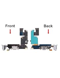 Conector Dock para iPhone 6 Plus Usb Puerto De Carga flexcable Negro Conector de altavoz micrófono audiojack instalados incl 2 x Destornillador MMOBIEL, Negro