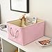 TheWarmHome Decorative Basket Fabric Storage Basket Bin Organizer with Sturdy Rod for Clothes Storage,Baby Storage, Toy Storage, Nursery Baskets for Gifts Empty(Pink, 15.7L*11.8W*8.3H)